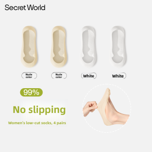 Secret World | Anti-slip Invisible Toe-Protecting Cotton Bottom Boat Socks
