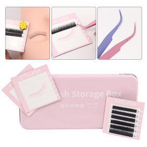 Magnetic False Eyelash Glue Cup Tweezers Holder Soft Anti Fall Board Pallet Specialized Eyelash Extension Tools Kit Box Plate DI