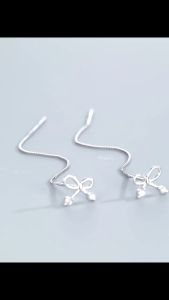 BW Jewelry ต่างหู ต่างหูพู่ ต่างหูเงิน ต่างหูแฟชั่น เพชร สินค้าใหม่ ของขวัญ  E024H