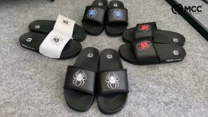TERBARU Sandal Selop Pria Slip On Distro Casual Dewasa Motif Spider Black Size 37-43 Mcp.co