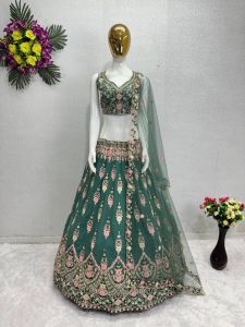 [PRE-ORDER] Semistitched Faux Georgette Lengha ( Delivery 10 Days )