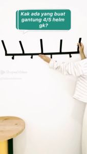 Gantungan Helm Besi Dinding 5 slot – Kokoh dan Anti Karat