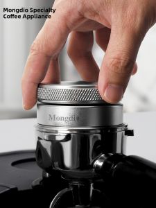 Heavy Duty Stainless Steel Coffee Grinder Mongdio Coffee Machine Accessory for 51/53/58mm Doses of Espresso Powder Grinding
