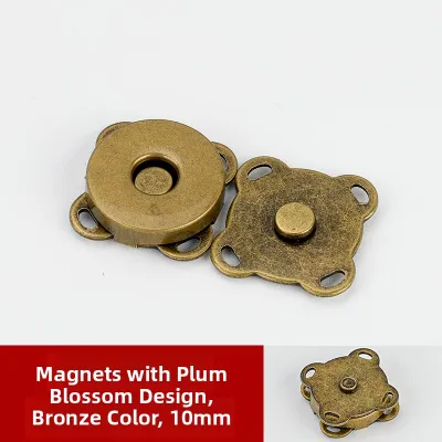 Invisible Strong Magnetic Button No Sew Hand Sewn Plum Blossom Magnet Button for Bags round Box Powerful Hidden Fastener