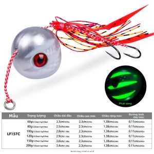 Mồi Câu Cá Proberos Slow Jig Head 60g-200g Với Chân Mồi Hình Bạch Tuộc Và Móc Phụ Kim Loại Mồi Mực Nước Mặn Nhiều Màu Sắc Dùng Cho Câu Biển Sông Suối.