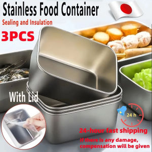 304 Stainless steel Fresh Keeping box with sealed lid Food trays Food keeper storage box stainless food container made in Japan multi-purpose kithchen food organizer thickened food storage crisper refrigerator accessories for snacks meats vegetables fruit