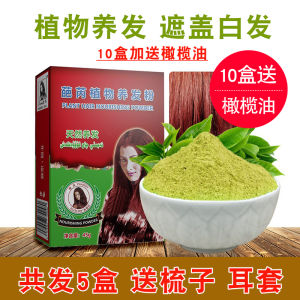 Natural Plant Lily Magnolia Powder Garden Nalsam Pollen Haina Hair Nourishing Powder Covering Gray Hair Wine Red Brown Genuine Goods