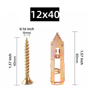 Self Drilling Drywall Anchors Screws Kit Zinc Plated Steel No Pre-Drilling 66LBS Capacity for TV/Shelf/Decor/Picture Frame Wa