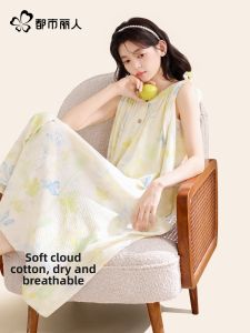 COSMO LADY | Cool Light-weight Cotton Medium Length Summer Dress Nightgown
