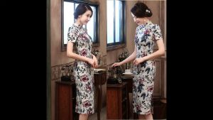 Black Plum Vintage Midi Qipao 1125-03