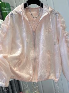 ฤดูร้อน สไตล์ ผู้หญิง เสื้อเชิ้ตป้องกันแสงแดดแขนสั้นปัก เชือกรูด ยู่ยี่ ดีไซน์ ทันสมัย ลำลอง เสื้อท่อนบน