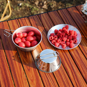 Outdoor Shyla Bowl Cup Folding Bowl Tableware Rice Bowl Stainless Steel Portable Pure Titanium Bowl Camping Picnic Special for Picnic
