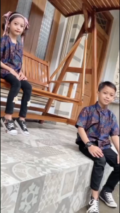 Kemeja Batik Anak Couple Lengan Pendek Usia 2-15 Tahun SD-SMP laki laki ADan Perempuan