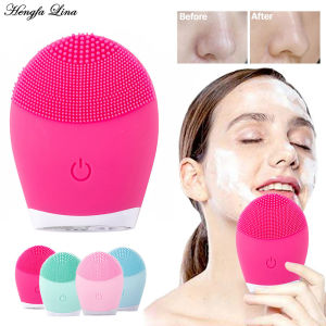 Silicone Facial Cleansing Brush Electric Face Clean Device Facial Massager Skin Care Sonic VibrationDeep Pore Cleaning Brush