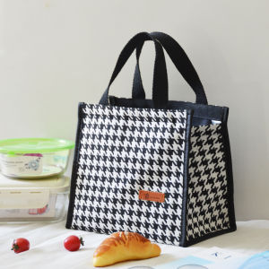 Portable Insulated Lunch Box Bag Canvas Handheld Commuter High Aesthetic Value Japanese Bento Bag Nordic Style Storage Organizer