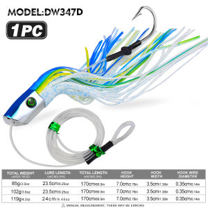 Mồi Câu Bạch Tuộc Mềm PROBEROS 1 Cái 85g 102g 119g Đầu Nhựa Chìm Nhanh Mồi Câu Rê Lớn Dành Cho Câu Cá Biển Sâu Bằng Thuyền Cá Ngừ Cá Cờ.