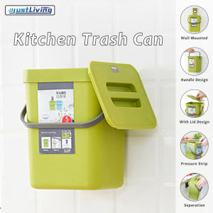 Justliving THÙNG RÁC TREO TƯỜNG 3/5/7/12L có nắp thùng rác treo THÙNG RÁC TREO trên cửa tủ nhà bếp Thùng rác gấp cho xe hơi Thùng rác tái chế Thùng rác ubbish bin tủ đơn giản Thùng rác lớn