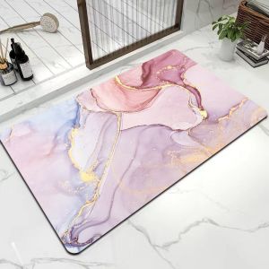 VIKAMA Light Luxury Marble Pattern Bathroom Carpet Water Absorbing Anti slip Quick drying Foot Mat Bathroom Carpet