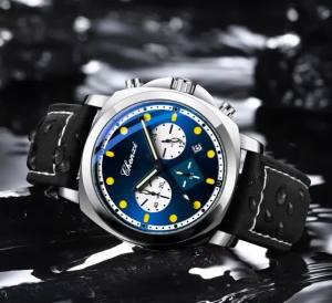 CHENXI Mens New Luminous Sport Watch Fashion Military Style Leather Strap Chronograph Waterproof Wristwatch Reloj Hombre
