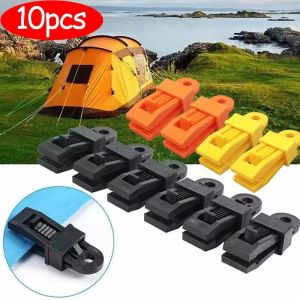 10Pcs Push-Pull Tent Clip Adjustable Heavy Duty Lock Grip for Tarp Shade Cloth Reusable Clamp Curtains Windproof Outdoor Camping Fixed Clip
