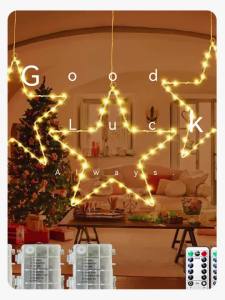 Star String Light LED Window Decor 8 Modes Holiday for Home Party New Year Decoration Spring Festival Indoor Outdoor Decor
