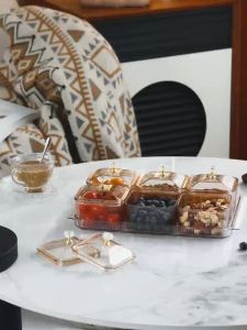 【Lebaran Exclusive】Dejavu Toples Lebaran Idul Fitri Cantik Toples Set Snack Candy 2/4/6 Sekat Toples Transparan Estetik Toples Saji Nampan Tray HSB841