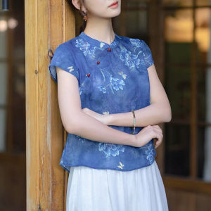 DAIXIANGFEIZI | Áo Blouse Bền Thở Thời Trang Từ Vải Cotton Linen Tay Ngắn