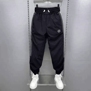 Autumn Stretch Washed Loose Mens Side Stripes Stitching Trendy Slim-Fitting Ankle-Tied Ankle-Length Pants Sports Tapered Casual Pants