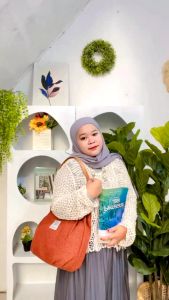 Tote Bag Totebag Kanvas Resleting Tas Selempang Tas Jinjing Wanita Canvas - Tas Hobo Bag Tas Bahu Cewek