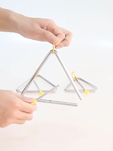 Triangle Iron Instrument Stainless Steel Triangle Bell Percussion Musical Instrument Teaching 1pcs