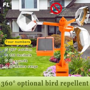 Ultrasonic Animal Control Solar Powered Outdoor Bird Repellent for Garden Protection Lawns Bird