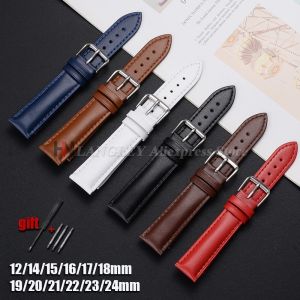 Genuine Calfskin Leather Watch Band Universal Bracelet 12/13/14/15/16/17/18/19/20/21/22/24mm Mens Women Watch Strap Accessories