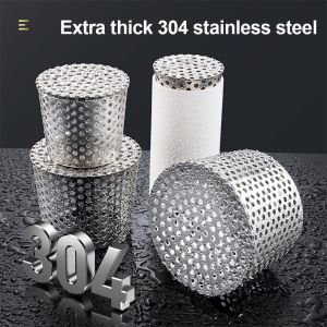 304 stainless steel Roof Floor Drain Cover Drainage Anti-Blocking round Hole Sewer Pipe Cap Plug-in Filter Net