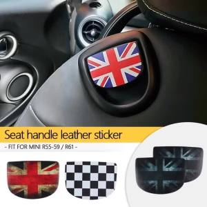 Rear Seat Handle Leather Sticker For Mini Cooper F56 F57 R55 R56 R57 R58 R59 R61 Car Interior Stickers Decals Cover For Mini F56