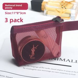 JIELI | Transparent Mesh Zipper Pouch for Wallet Handbag Small Bag ID Card Data Cable Mini Document Bag