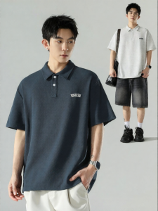 Wood soon | Mens Heavyweight Short Sleeve Lettering Polo Shirt