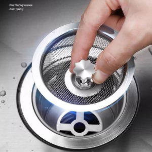 YESPERY Stainless Steel Kitchen Sink Strainer with Handle Sewer Strainer Sink Drain Anti-Clog Catcher