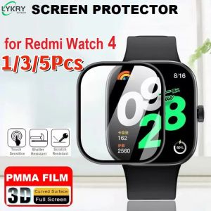 MAFAM【 Baru Ready✔️】1/3/5PCS 3D Curved Edge Soft Screen Protector For Redmi Watch 4 HD Screen Protector For Xiaomi Redmi Smart watch 4 PMMA/Hydrogel Film Soft TPU film Accessories