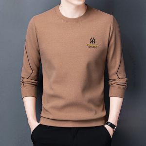 ROMON | Lormen Mens Round Neck Sweatshirt Long Sleeve Casual Print T-shirt Base Layer Shirt Trendy Autumn Fashion Urban Style