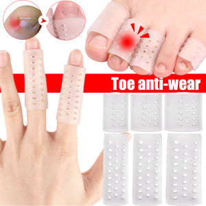 【Grilrigrin】1Pair Anti-Friction Finger Toe Caps Soft Silicone Clear Toe Separator Breathable Prevents Blisters Toe Protector Cover Foot Care