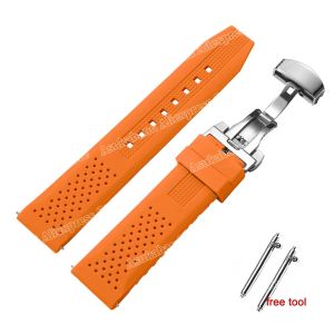 Silicone Straps 16mm 18mm 20mm 22mm 24mm for Seiko for Omega Rubber Watch Strap Quick Release Breathable Butterfly Buckle Band