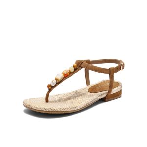 Belle | Lucky Stone T-Strap Roman Sandals