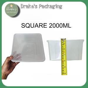 [5Pieces/Pack] Square Microwavable Container Transparent By Drakes Packaging Supplies