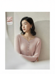 Áo Cardigan Len Đan Nút Đơn Giản
