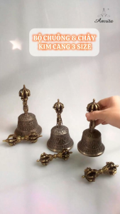 [Amrita] Bộ Chuông và chày Kim Cang 3 Size 9 chấu - Pháp Khí Mật Tông - Chuông Chùy Kim Cương - bell and vajra - CXNP25