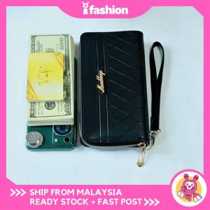 iFASHION 2030 READY STOCK Womens Single Zipper Long Wallet Fashion Versatile Clutch Dompet Perempuan