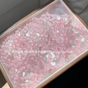 Pink Crystal Bracelet Natural Jade Bracelet Ice-like Ross Quartz Womens Bracelet than Agate Chalcedony Jade Ice-Permeable Gift