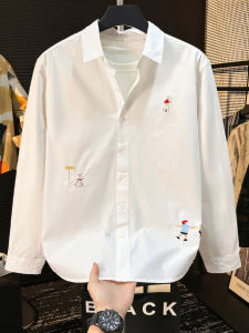 เสื้อเชิ้ตแขนยาวสไตล์ญี่ปุ่นย้อนยุค ปักลาย ลำลอง แฟชั่น ฤดูใบไม้ผลิ ฤดูร้อน ฤดูใบไม้ร่วง ฤดูหนาว ผ้าฝ้ายผสมโพลีเอสเตอร์ ระบายอากาศได้ดี