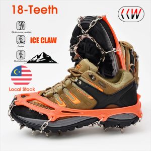 CCW 18 Spike Climbing Crampons Antiskid Shoes Manganese Steel Ice Fishing Snow Shoes for outdoor winter Walk Shoe Covers