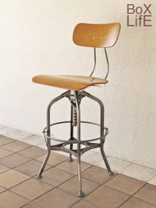 Industrial Style Bar Chair Metal High Stool Adjustable Height Rotating Designer Home Use Counter Chair Vintage Box Life